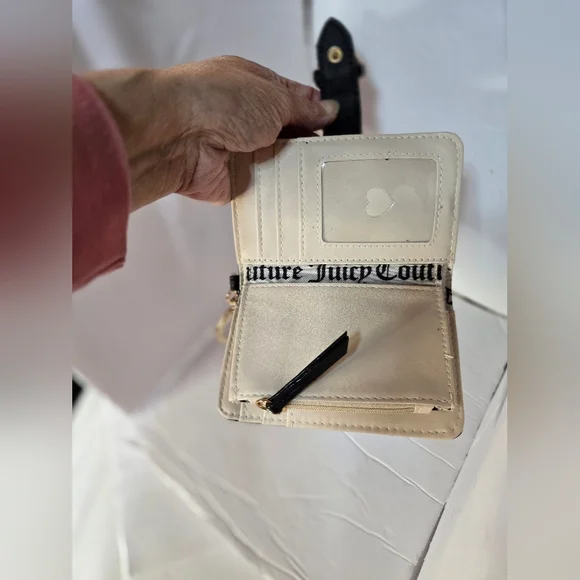 Juicy Couture Black and Pink Heart Wallet with Gold Accents - Picture 10 of 12